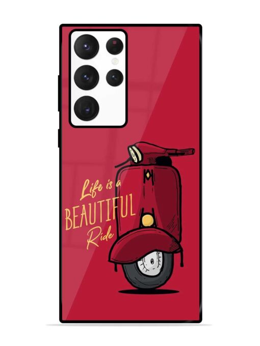 Life Is Beautiful Rides Glossy Metal Phone Cover for Samsung Galaxy S22 Ultra Zapvi