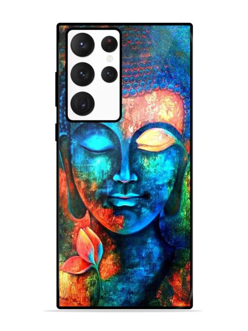 Buddha Painting Glossy Metal Phone Cover for Samsung Galaxy S22 Ultra Zapvi