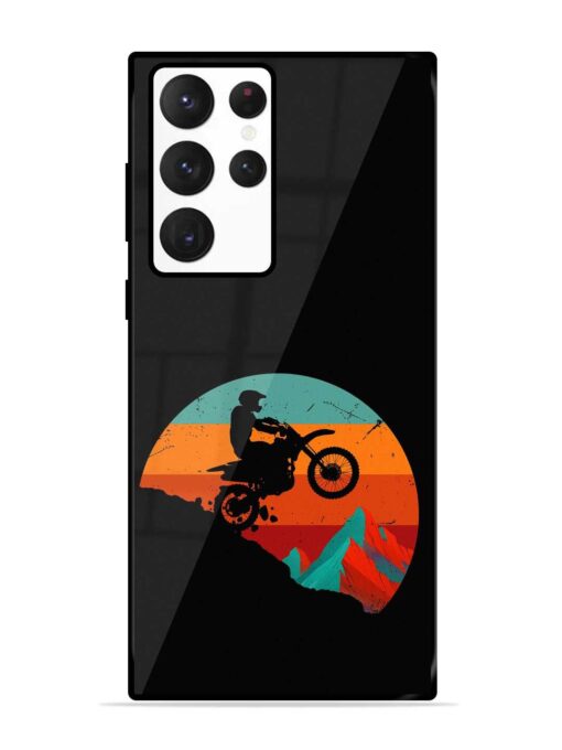 Mountain Bike Glossy Metal Phone Cover for Samsung Galaxy S22 Ultra Zapvi