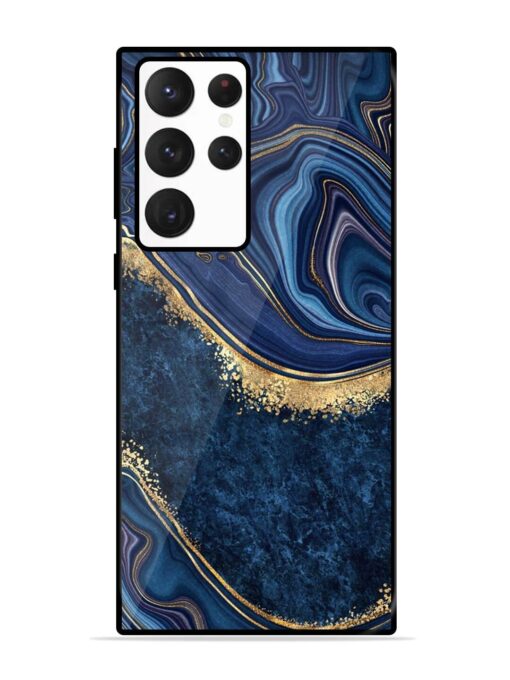 Abstract Background Blue Glossy Metal TPU Phone Cover for Samsung Galaxy S22 Ultra Zapvi