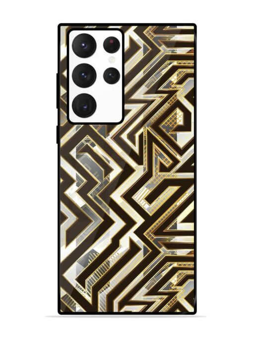 Technology Geometric Seamless Glossy Metal Phone Cover for Samsung Galaxy S22 Ultra Zapvi