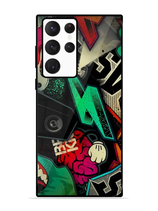 Graffiti Art Glossy Metal Phone Cover for Samsung Galaxy S22 Ultra Zapvi