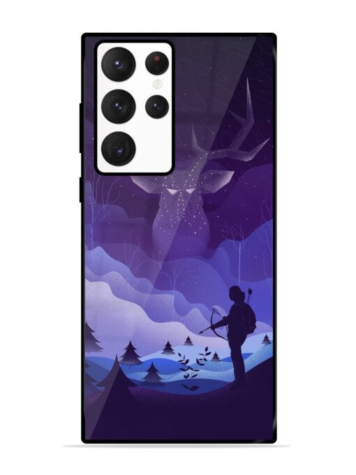 Deer Forest River Glossy Metal Phone Cover for Samsung Galaxy S22 Ultra Zapvi