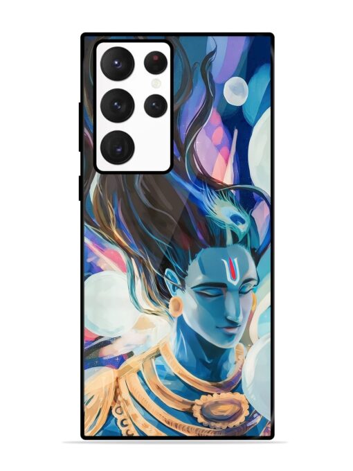 Bhagwan Sri Krishna Glossy Metal Phone Cover for Samsung Galaxy S22 Ultra Zapvi