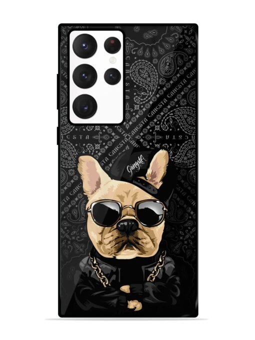 Gangsta Cool Sunmetales Dog Glossy Metal Phone Cover for Samsung Galaxy S22 Ultra Zapvi