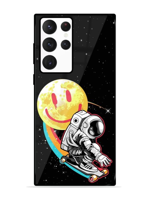 Astronaut Art Glossy Metal Phone Cover for Samsung Galaxy S22 Ultra Zapvi