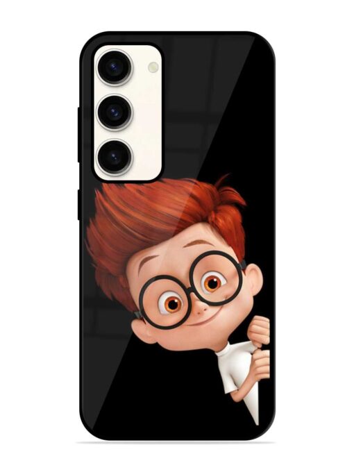 Smart Boy Cartoon Glossy Metal Phone Cover for Samsung Galaxy S23 (5G) Zapvi