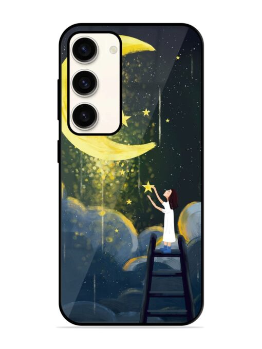 Moonlight Healing Night Illustration Glossy Metal TPU Phone Cover for Samsung Galaxy S23 (5G) Zapvi