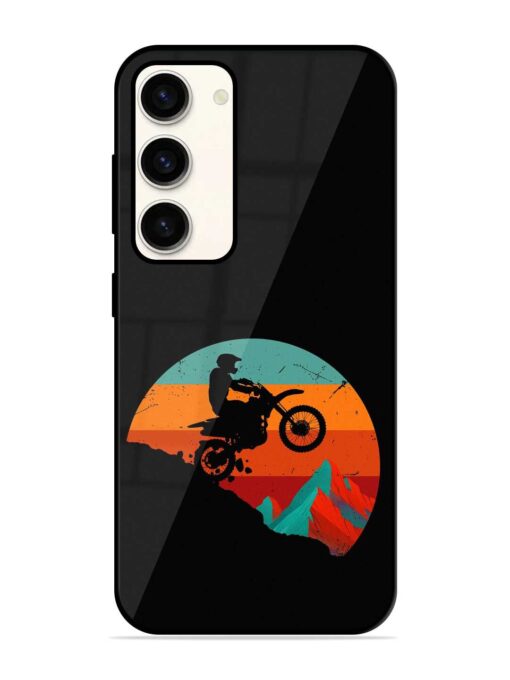 Mountain Bike Glossy Metal Phone Cover for Samsung Galaxy S23 (5G) Zapvi