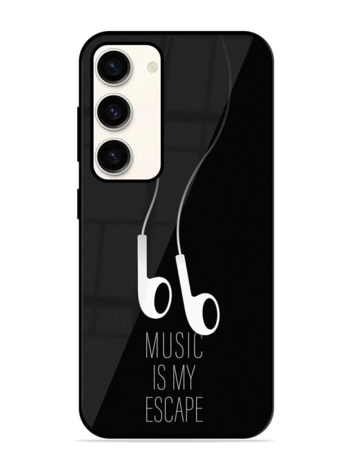 Music Is My Escape Glossy Metal Phone Cover for Samsung Galaxy S23 (5G) Zapvi