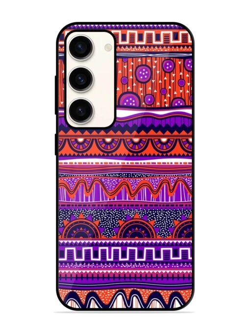 Ethnic Seamless Pattern Glossy Metal TPU Phone Cover for Samsung Galaxy S23 (5G) Zapvi