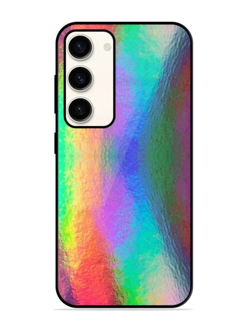 Colorful Holographic Background Glossy Metal TPU Phone Cover for Samsung Galaxy S23 (5G) Zapvi