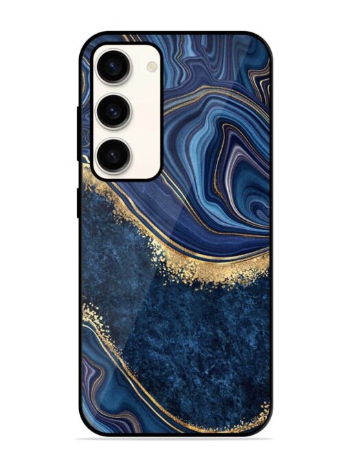 Abstract Background Blue Glossy Metal TPU Phone Cover for Samsung Galaxy S23 (5G) Zapvi