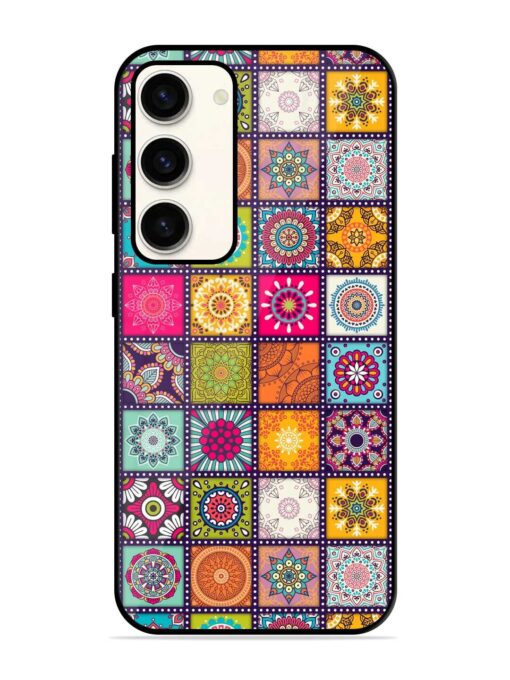 Seamless Pattern Vintage Glossy Metal Phone Cover for Samsung Galaxy S23 (5G) Zapvi