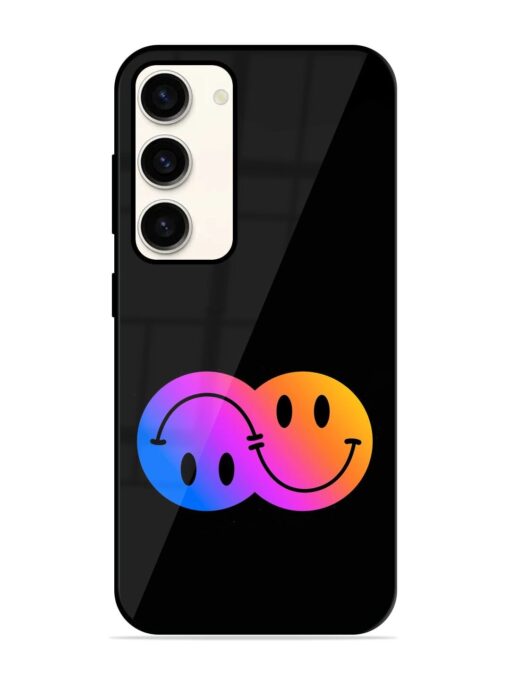 Gradient Smile Art Glossy Metal TPU Phone Cover for Samsung Galaxy S23 (5G) Zapvi