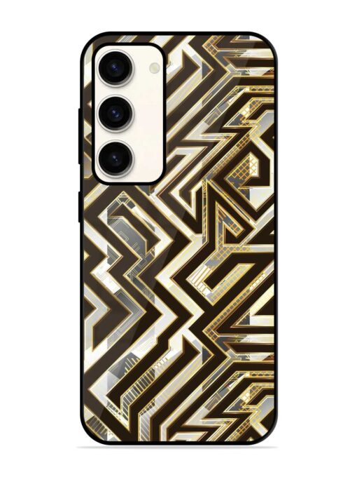 Technology Geometric Seamless Glossy Metal Phone Cover for Samsung Galaxy S23 (5G) Zapvi