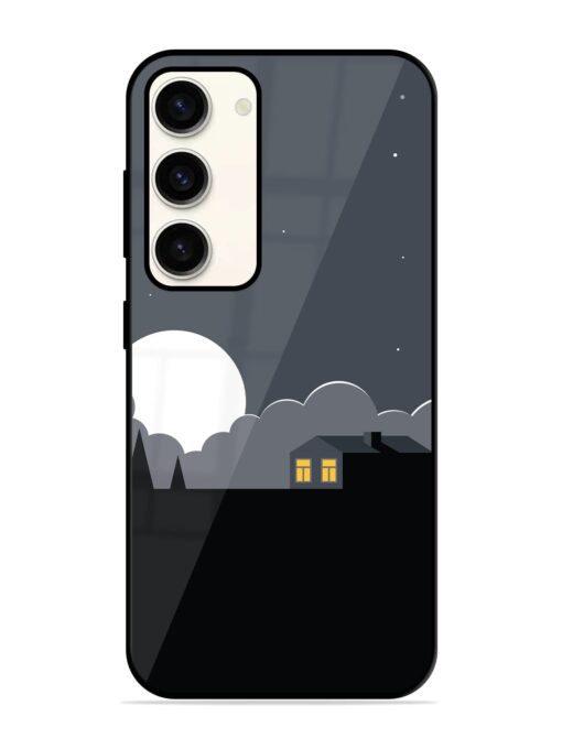 Full Moon Vector Art Glossy Metal Phone Cover for Samsung Galaxy S23 (5G) Zapvi