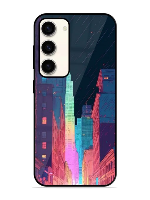 Minimal City Art Glossy Metal Phone Cover for Samsung Galaxy S23 (5G) Zapvi