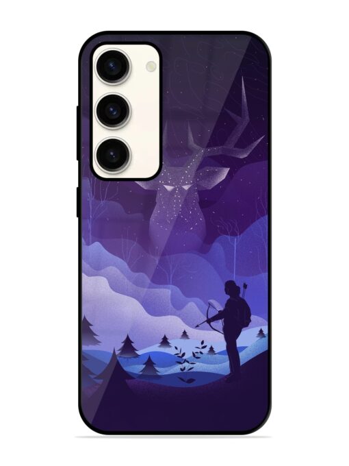 Deer Forest River Glossy Metal Phone Cover for Samsung Galaxy S23 (5G) Zapvi