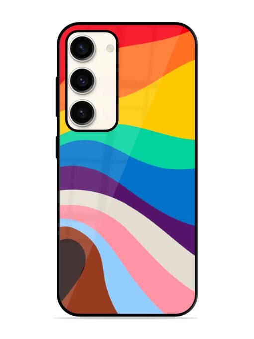 Minimal Pride Art Glossy Metal Phone Cover for Samsung Galaxy S23 (5G) Zapvi