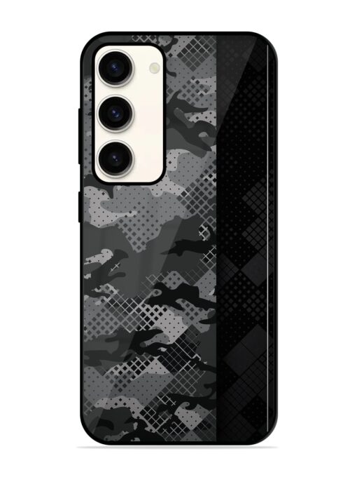 Dark Camouflage Glossy Metal Phone Cover for Samsung Galaxy S23 (5G) Zapvi