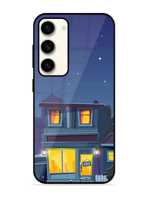 Vector Night House Glossy Metal Phone Cover for Samsung Galaxy S23 (5G) Zapvi