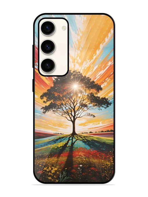 Abstract Tree Colorful Art Glossy Metal Phone Cover for Samsung Galaxy S23 (5G) Zapvi