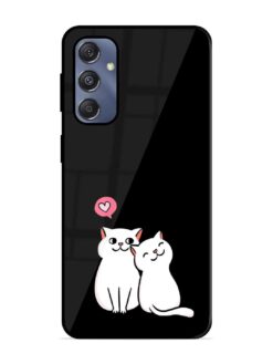 Cat Love Glossy Metal Phone Cover for Samsung Galaxy S23 Fe (5G)