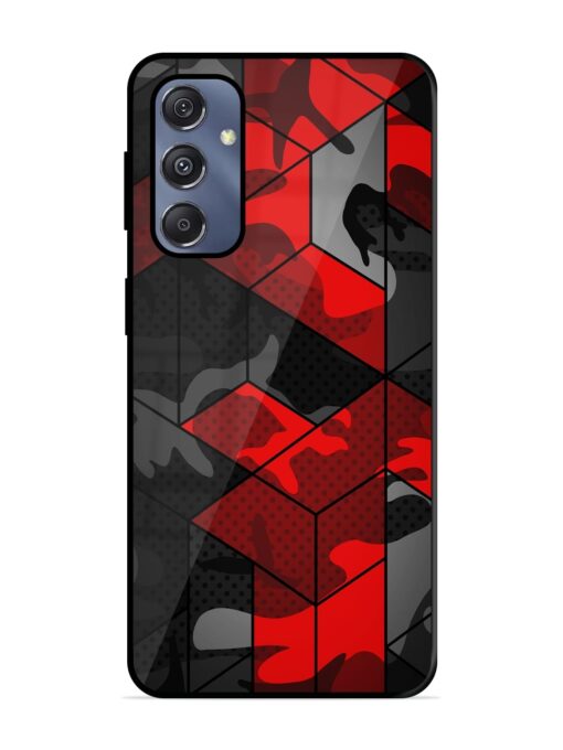 Royal Red Camouflage Pattern Glossy Metal Phone Cover for Samsung Galaxy S23 Fe (5G) Zapvi