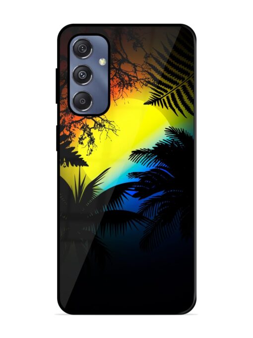 Colorful Sunset With Palm Trees Glossy Metal Phone Cover for Samsung Galaxy S23 Fe (5G) Zapvi