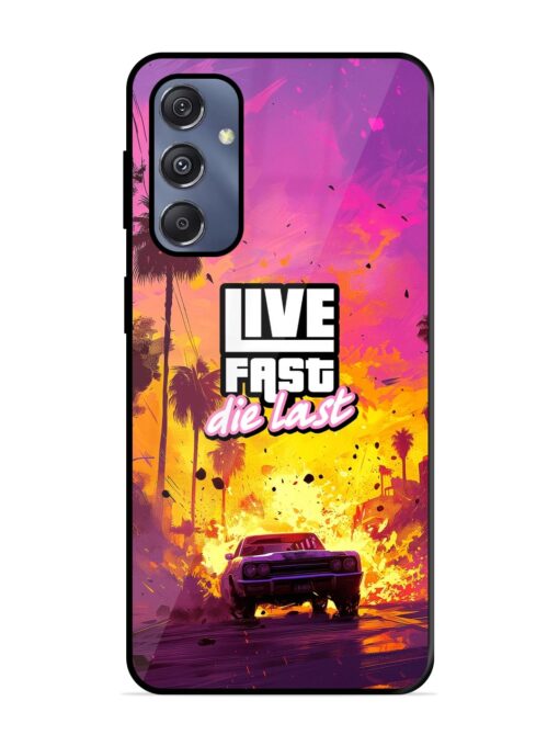 Live Fast Glossy Metal Phone Cover for Samsung Galaxy S23 Fe (5G) Zapvi