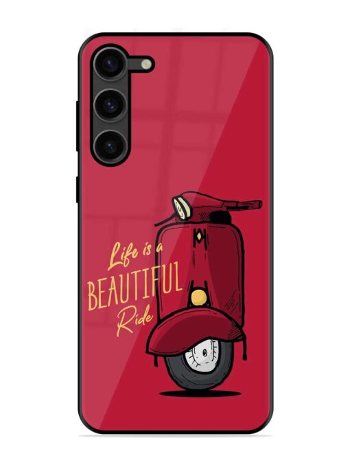 Life Is Beautiful Rides Glossy Metal Phone Cover for Samsung Galaxy S23 Plus (5G) Zapvi