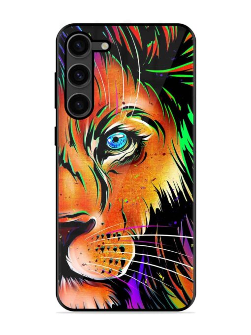 Colorful Lion Design Glossy Metal TPU Phone Cover for Samsung Galaxy S23 Plus (5G) Zapvi