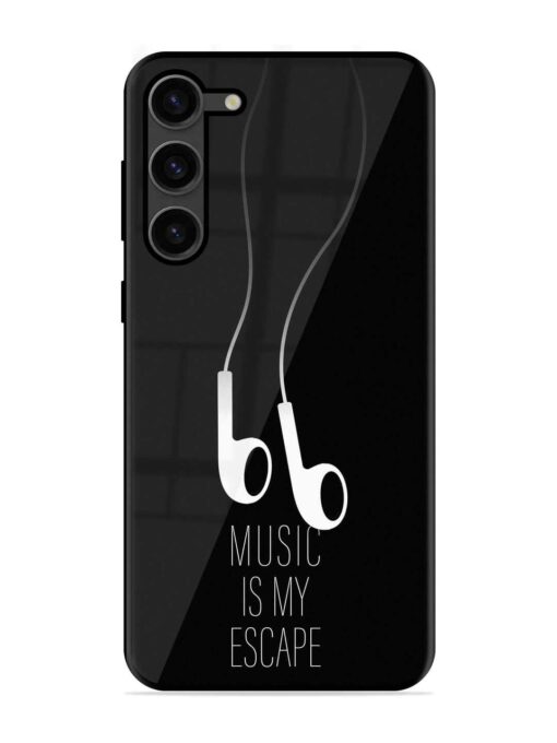 Music Is My Escape Glossy Metal Phone Cover for Samsung Galaxy S23 Plus (5G) Zapvi