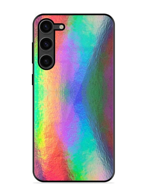 Colorful Holographic Background Glossy Metal TPU Phone Cover for Samsung Galaxy S23 Plus (5G) Zapvi