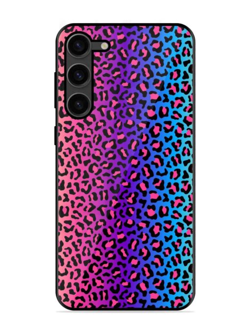 Colorful Leopard Seamless Glossy Metal Phone Cover for Samsung Galaxy S23 Plus (5G) Zapvi