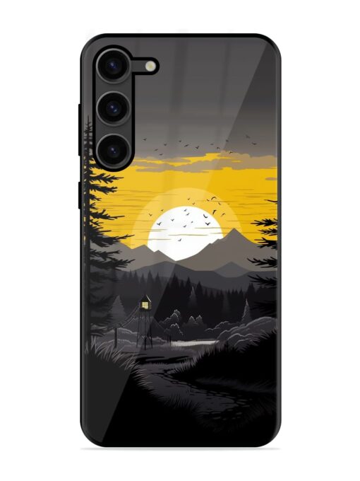 Sunset Vector Glossy Metal Phone Cover for Samsung Galaxy S23 Plus (5G) Zapvi