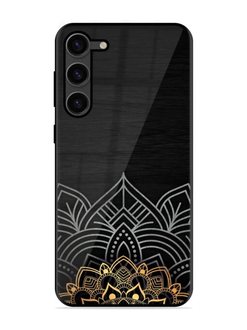 Decorative Golden Pattern Glossy Metal Phone Cover for Samsung Galaxy S23 Plus (5G) Zapvi