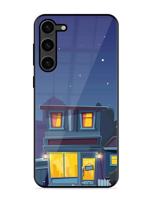 Vector Night House Glossy Metal Phone Cover for Samsung Galaxy S23 Plus (5G) Zapvi