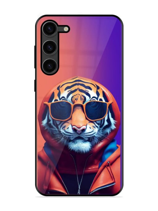 Tiger Animation Glossy Metal Phone Cover for Samsung Galaxy S23 Plus (5G) Zapvi