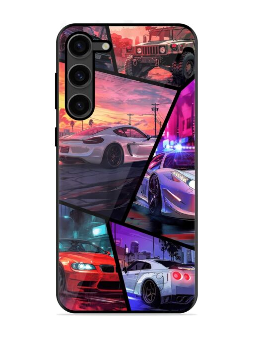 Ride In Pixels Glossy Metal Phone Cover for Samsung Galaxy S23 Plus (5G) Zapvi