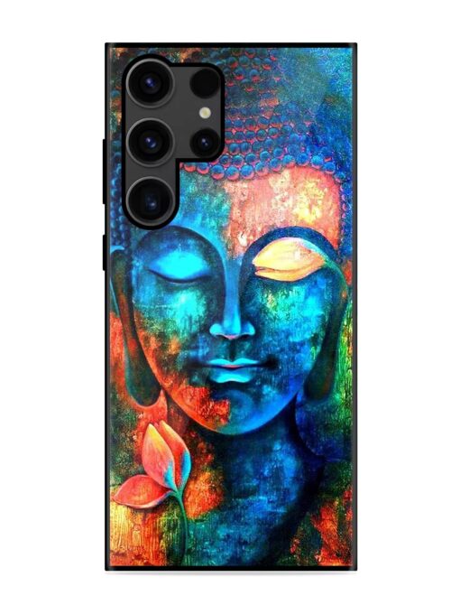 Buddha Painting Glossy Metal Phone Cover for Samsung Galaxy S23 Ultra Zapvi