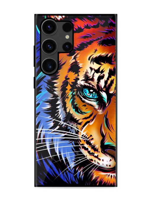 Colorful Lion Art Glossy Metal Phone Cover for Samsung Galaxy S23 Ultra Zapvi