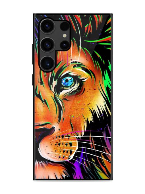 Colorful Lion Design Glossy Metal TPU Phone Cover for Samsung Galaxy S23 Ultra Zapvi