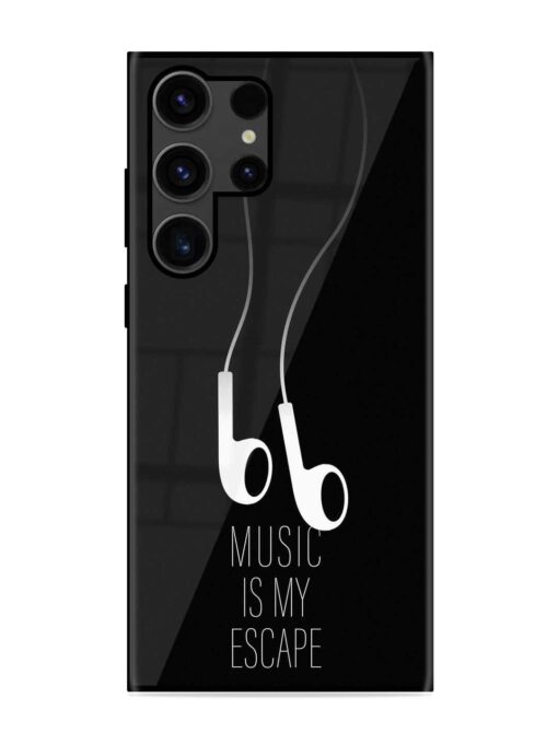 Music Is My Escape Glossy Metal Phone Cover for Samsung Galaxy S23 Ultra Zapvi