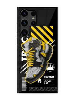 Shoe Background Glossy Metal Phone Cover for Samsung Galaxy S23 Ultra