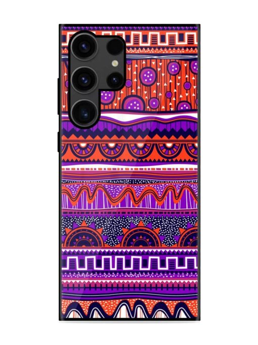 Ethnic Seamless Pattern Glossy Metal TPU Phone Cover for Samsung Galaxy S23 Ultra Zapvi