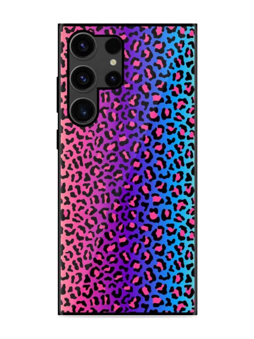 Colorful Leopard Seamless Glossy Metal Phone Cover for Samsung Galaxy S23 Ultra Zapvi