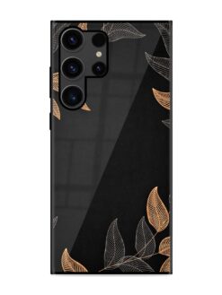 Foliage Art Glossy Metal Phone Cover for Samsung Galaxy S23 Ultra