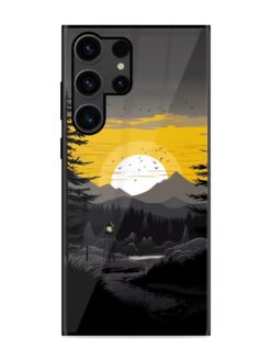 Sunset Vector Glossy Metal Phone Cover for Samsung Galaxy S23 Ultra